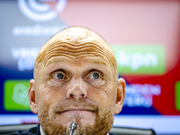 FC Twente trainer Joseph Oosting speaks during the press conference after the match between Feyenoord and Twente at the Feyenoord stadium De...