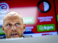 FC Twente trainer Joseph Oosting speaks during the press conference after the match between Feyenoord and Twente at the Feyenoord stadium De...