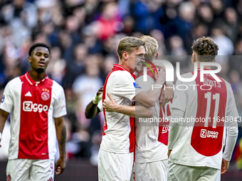 AFC Ajax Amsterdam midfielder Davy Klaassen celebrates the 1-0 goal during the match between Ajax and Groningen at the Johan Cruijff ArenA f...