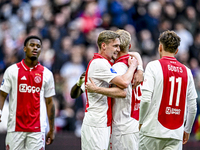 AFC Ajax Amsterdam midfielder Davy Klaassen celebrates the 1-0 goal during the match between Ajax and Groningen at the Johan Cruijff ArenA f...