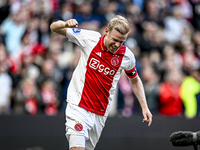 AFC Ajax Amsterdam midfielder Davy Klaassen celebrates the 1-0 goal during the match between Ajax and Groningen at the Johan Cruijff ArenA f...