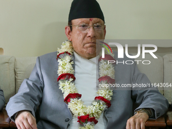 Nepal's new Chief Justice Prakashman Singh Raut chairs a press meet at the Supreme Court after taking charge of office in Kathmandu, Nepal,...