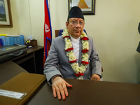 Nepal's new Chief Justice Prakashman Singh Raut takes charge of office at the Supreme Court in Kathmandu, Nepal, on September 6, 2024. (