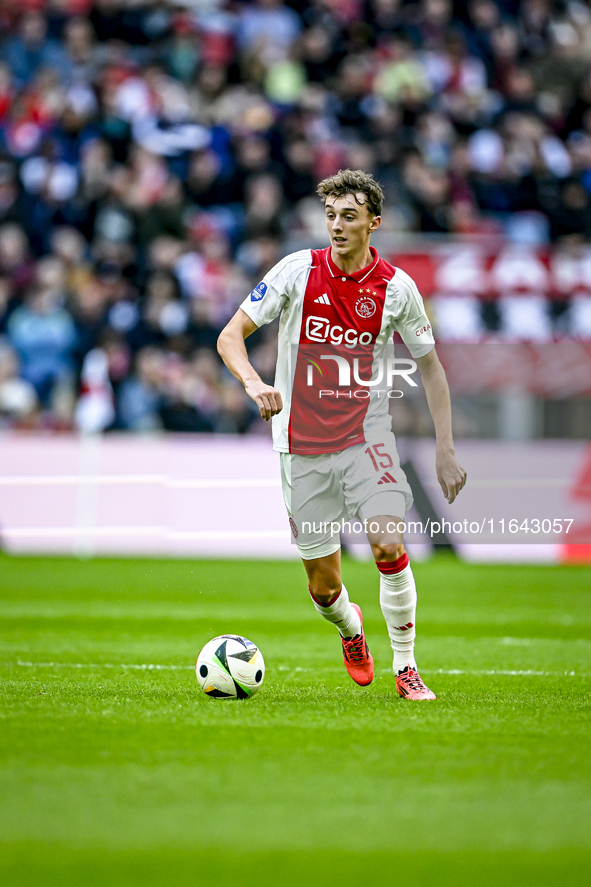 AFC Ajax Amsterdam defender Youri Baas plays during the match between Ajax and Groningen at the Johan Cruijff ArenA for the Dutch Eredivisie...