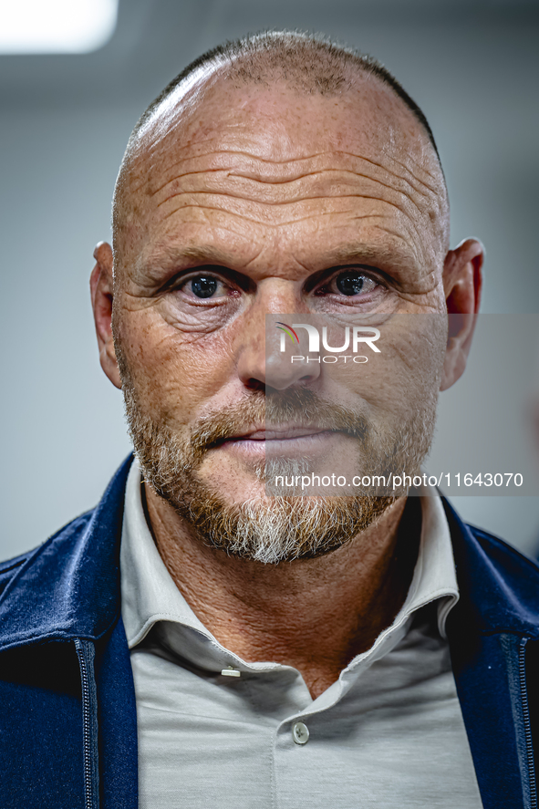 FC Twente trainer Joseph Oosting speaks during the press conference after the match between Feyenoord and Twente at the Feyenoord stadium De...