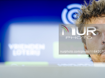 Feyenoord Rotterdam defender Hugo Bueno speaks during the press conference after the match between Feyenoord and Twente at the Feyenoord sta...