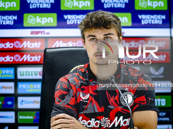 Feyenoord Rotterdam defender Hugo Bueno speaks during the press conference after the match between Feyenoord and Twente at the Feyenoord sta...