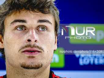 Feyenoord Rotterdam defender Hugo Bueno speaks during the press conference after the match between Feyenoord and Twente at the Feyenoord sta...