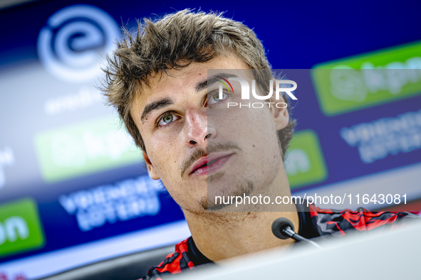 Feyenoord Rotterdam defender Hugo Bueno speaks during the press conference after the match between Feyenoord and Twente at the Feyenoord sta...