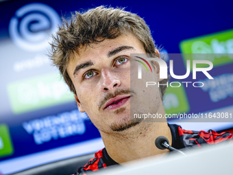 Feyenoord Rotterdam defender Hugo Bueno speaks during the press conference after the match between Feyenoord and Twente at the Feyenoord sta...