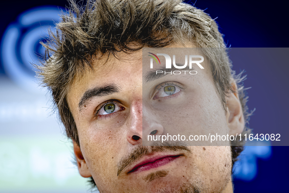 Feyenoord Rotterdam defender Hugo Bueno speaks during the press conference after the match between Feyenoord and Twente at the Feyenoord sta...