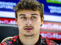 Feyenoord Rotterdam defender Hugo Bueno speaks during the press conference after the match between Feyenoord and Twente at the Feyenoord sta...