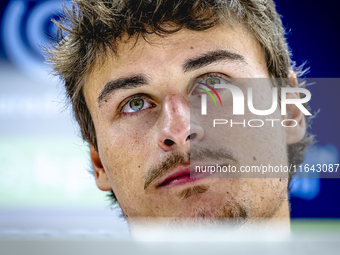 Feyenoord Rotterdam defender Hugo Bueno speaks during the press conference after the match between Feyenoord and Twente at the Feyenoord sta...