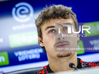 Feyenoord Rotterdam defender Hugo Bueno speaks during the press conference after the match between Feyenoord and Twente at the Feyenoord sta...