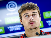 Feyenoord Rotterdam defender Hugo Bueno speaks during the press conference after the match between Feyenoord and Twente at the Feyenoord sta...