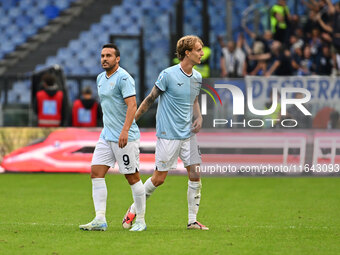 Pedro of S.S. Lazio celebrates after scoring the goal of 2-1 during the 7th day of the Serie A Championship between S.S. Lazio and Empoli F....