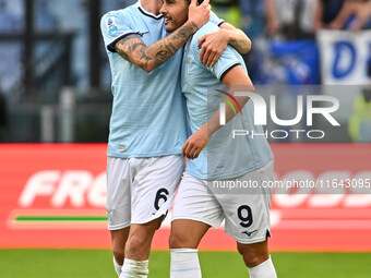 Pedro of S.S. Lazio celebrates after scoring the goal of 2-1 during the 7th day of the Serie A Championship between S.S. Lazio and Empoli F....