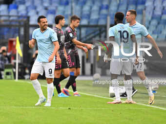 Pedro of S.S. Lazio celebrates after scoring the goal of 2-1 during the 7th day of the Serie A Championship between S.S. Lazio and Empoli F....