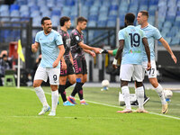 Pedro of S.S. Lazio celebrates after scoring the goal of 2-1 during the 7th day of the Serie A Championship between S.S. Lazio and Empoli F....