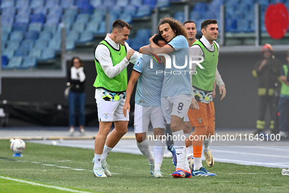 Pedro of S.S. Lazio celebrates after scoring the goal of 2-1 during the 7th day of the Serie A Championship between S.S. Lazio and Empoli F....