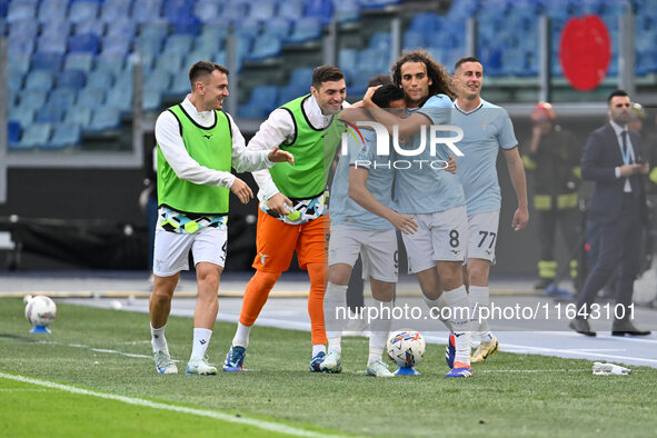 Pedro of S.S. Lazio celebrates after scoring the goal of 2-1 during the 7th day of the Serie A Championship between S.S. Lazio and Empoli F....