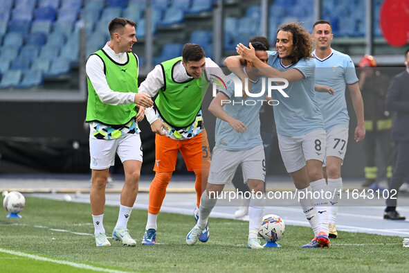 Pedro of S.S. Lazio celebrates after scoring the goal of 2-1 during the 7th day of the Serie A Championship between S.S. Lazio and Empoli F....