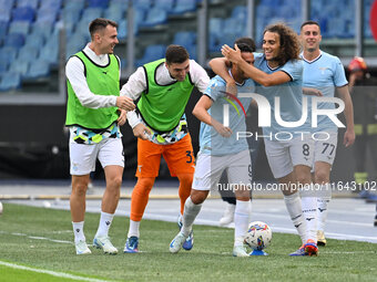 Pedro of S.S. Lazio celebrates after scoring the goal of 2-1 during the 7th day of the Serie A Championship between S.S. Lazio and Empoli F....