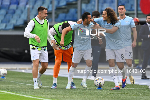 Pedro of S.S. Lazio celebrates after scoring the goal of 2-1 during the 7th day of the Serie A Championship between S.S. Lazio and Empoli F....