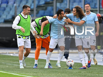 Pedro of S.S. Lazio celebrates after scoring the goal of 2-1 during the 7th day of the Serie A Championship between S.S. Lazio and Empoli F....