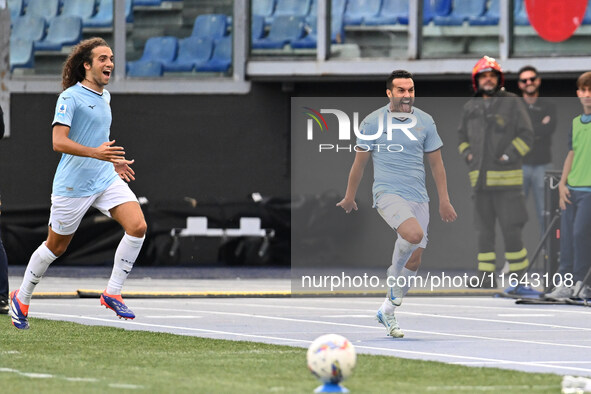 Pedro of S.S. Lazio celebrates after scoring the goal of 2-1 during the 7th day of the Serie A Championship between S.S. Lazio and Empoli F....