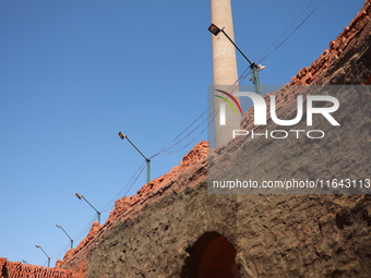 Red brick factory workers in Fayoum, Egypt, on October 5, 2024. (