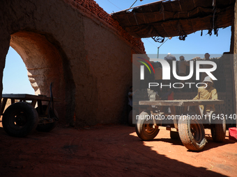 Red brick factory workers in Fayoum, Egypt, on October 5, 2024. (