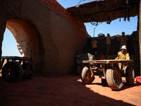 Red brick factory workers in Fayoum, Egypt, on October 5, 2024. (