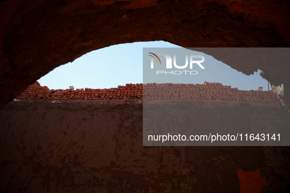 Red brick factory workers in Fayoum, Egypt, on October 5, 2024. 