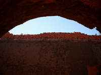 Red brick factory workers in Fayoum, Egypt, on October 5, 2024. (