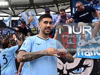 Mattia Zaccagni of S.S. Lazio participates in the 7th day of the Serie A Championship between S.S. Lazio and Empoli F.C. at the Olympic Stad...