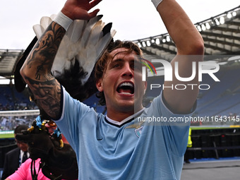 Luca Pellegrini of S.S. Lazio participates in the 7th day of the Serie A Championship between S.S. Lazio and Empoli F.C. at the Olympic Stad...