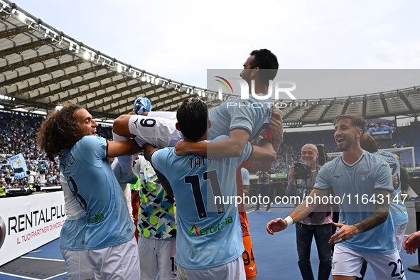 Pedro of S.S. Lazio participates in the 7th day of the Serie A Championship between S.S. Lazio and Empoli F.C. at the Olympic Stadium in Rom...