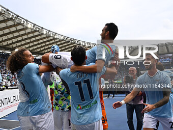 Pedro of S.S. Lazio participates in the 7th day of the Serie A Championship between S.S. Lazio and Empoli F.C. at the Olympic Stadium in Rom...