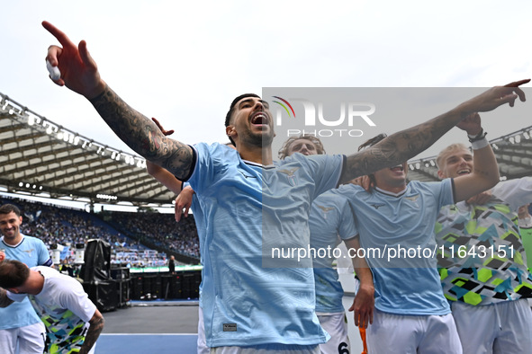 Mattia Zaccagni of S.S. Lazio participates in the 7th day of the Serie A Championship between S.S. Lazio and Empoli F.C. at the Olympic Stad...