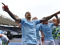 Mattia Zaccagni of S.S. Lazio participates in the 7th day of the Serie A Championship between S.S. Lazio and Empoli F.C. at the Olympic Stad...