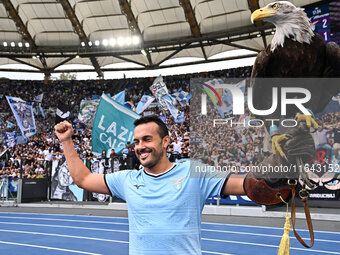 Pedro of S.S. Lazio participates in the 7th day of the Serie A Championship between S.S. Lazio and Empoli F.C. at the Olympic Stadium in Rom...