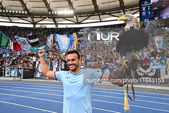 Pedro of S.S. Lazio participates in the 7th day of the Serie A Championship between S.S. Lazio and Empoli F.C. at the Olympic Stadium in Rom...