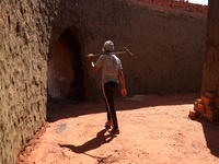 Red brick factory workers in Fayoum, Egypt, on October 5, 2024. (