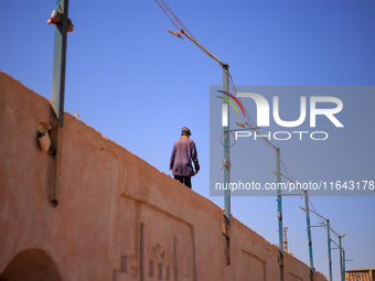 Red brick factory workers in Fayoum, Egypt, on October 5, 2024. (