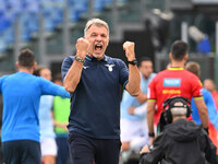 Marco Baroni, coach of S.S. Lazio, celebrates after Pedro of S.S. Lazio scores the goal for 2-0 during the 7th day of the Serie A Championsh...