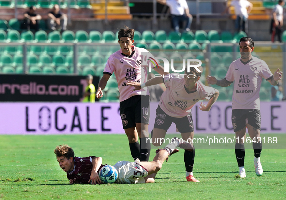 Jacopo Segre of Palermo FC is in action during the Serie B match between Palermo and Salernitana at the Stadio ''Renzo Barbera'' in Palermo,...