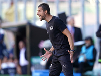 Alessio Dionisi, head coach of Palermo FC, watches the Serie B match between Palermo and Salernitana at the Stadio ''Renzo Barbera'' in Pale...