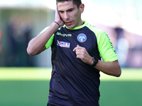 Referee Federico Dionisi officiates the Serie B match between Palermo and Salernitana at the Stadio Renzo Barbera in Palermo, Italy, on Octo...