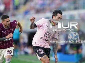 Francesco Di Mariano of Palermo FC is in action during the Serie B match between Palermo and Salernitana at the Stadio ''Renzo Barbera'' in...